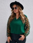 Plus Size Women's Autumn And Winter Mesh Patchwork Tops