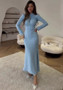 Autumn Fashion Chic Long-Sleeved Pleated Slit Irregular Long Dress For Women