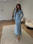 Autumn Fashion Chic Long-Sleeved Pleated Slit Irregular Long Dress For Women