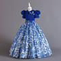 Children's Clothing Chiffon Retro Pattern Children's Dress Girl Wprincess Dress