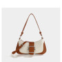 Women Vintage Patchwork Baguette Chic Shoulder Bag