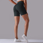 Women seamless knitting high waist running fitness yoga shorts