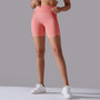 Women seamless knitting high waist running fitness yoga shorts