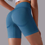 Women seamless knitting high waist running fitness yoga shorts