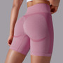 Women seamless knitting high waist running fitness yoga shorts