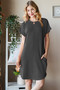 Heimish Full Size Ribbed Round Neck Short Sleeve Tee Dress