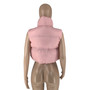 Women'S Winter Fashion Casual Solid Cotton Padded Vest Jacket
