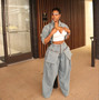 Fashion Retro Wide Leg Loose Denim Two Piece pants Set Women's Clothing