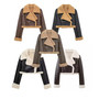 Autumn and winter streetwear Fleece Patchwork long sleeve short jacket