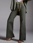 Women's Stretch Denim Pants Washed High Waisted Wide Leg trousers