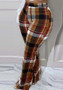 Plus Size Women's High Waist Plaid Print Casual Pants
