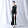 slash shoulder tassels Sequin Wedding Party gown Evening Dress