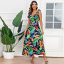 Women Hawaiian Beach Print Maxi Dress