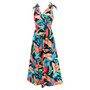 Women Hawaiian Beach Print Maxi Dress