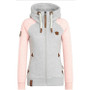 Autumn Style Leather Patch Contrast Color Hoodies Female