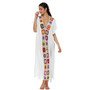 Women'S Crochet Patchwork V-Neck Slit Sexy Long Dress Beach Cover-Up Dress