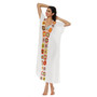 Women'S Crochet Patchwork V-Neck Slit Sexy Long Dress Beach Cover-Up Dress