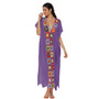 Women'S Crochet Patchwork V-Neck Slit Sexy Long Dress Beach Cover-Up Dress