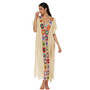 Women'S Crochet Patchwork V-Neck Slit Sexy Long Dress Beach Cover-Up Dress