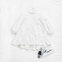 Parent-child Wear Girl Summer Long Sleeve Loose Irregular Lace Shirt Dress