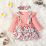 Toddler Girls Spring Summer Bodysuit Straps Floral Skirt Two Piece Set