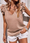 Spring Summer Ladies Casual V Neck Ruffle Tank Top Top Summer Sleeveless Shirt