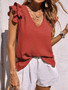 Spring Summer Ladies Casual V Neck Ruffle Tank Top Top Summer Sleeveless Shirt