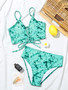 Sexy Print Lace-Up Sexy Bikini Swimsuit two piece Swimwear