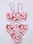 Sexy Print Lace-Up Sexy Bikini Swimsuit two piece Swimwear