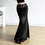 Sexy Lace Patchwork Solid Color Chic Elegant Slim Long Skirt