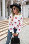 Women's Valentine's Day Sweater Heart Print Knitting Shirt