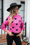 Women's Valentine's Day Sweater Heart Print Knitting Shirt