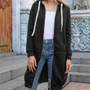 Fall Winter Plus Size Women's Casual Loose Hooded Coat Women Mid Length Hoodies