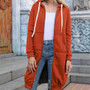 Fall Winter Plus Size Women's Casual Loose Hooded Coat Women Mid Length Hoodies