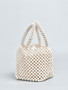 Wooden Bead Woven Bag Ladies Handbag