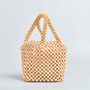 Wooden Bead Woven Bag Ladies Handbag