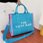 Women retro color contrast tote bag totebags canvas bag