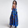 African Women Print Sexy Lace-Up Slit Dress