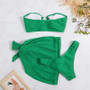 Women Strapless Skirt Bikini Three-Piece