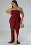 Plus Size Women's Fashion Chic Solid Color Irregular Pleated Sleeveless Dress