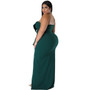 Plus Size Women's Fashion Chic Solid Color Irregular Pleated Sleeveless Dress