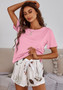 Women Summer Casual T-Shirt And Printed Shorts Loungewear Two-piece Set