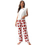 Women T-shirt And Printed Pants Casual Lounge Wear Set for Two