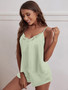 Women summer Satin suspenders Top and shorts home wear two-piece set