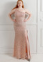 One-Shoulder Long Sequin Plus Size Beauty Formal Party Evening Dress