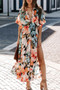 Spring Ladies Sexy Chic Fashion Print Slit Dress For Women