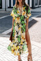 Spring Ladies Sexy Chic Fashion Print Slit Dress For Women