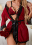 Sexy Lace Lingerie Set Transparent Temptation Gown Winter Pajamas