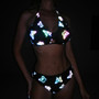 Sexy Reflective Two Pieces Bikini Beach Holidays Low Back Swimsuit