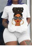 Summer Women queen print Basic short-sleeved T-shirt